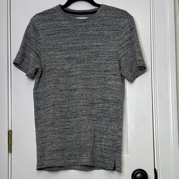 Calibrate Tops - Gray Crew Neck Short Sleeve Tee with Melange Effect